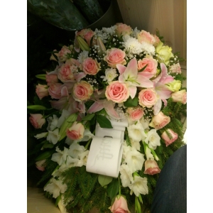Matusepärg 60x80cm, roosad+valged lilled