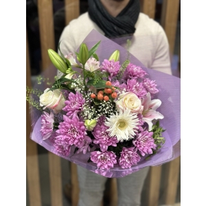Lilla roosa kimp (suur 35cm)