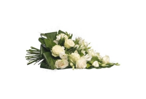 Leinakimp 65-70cm, valged+sinised lilled